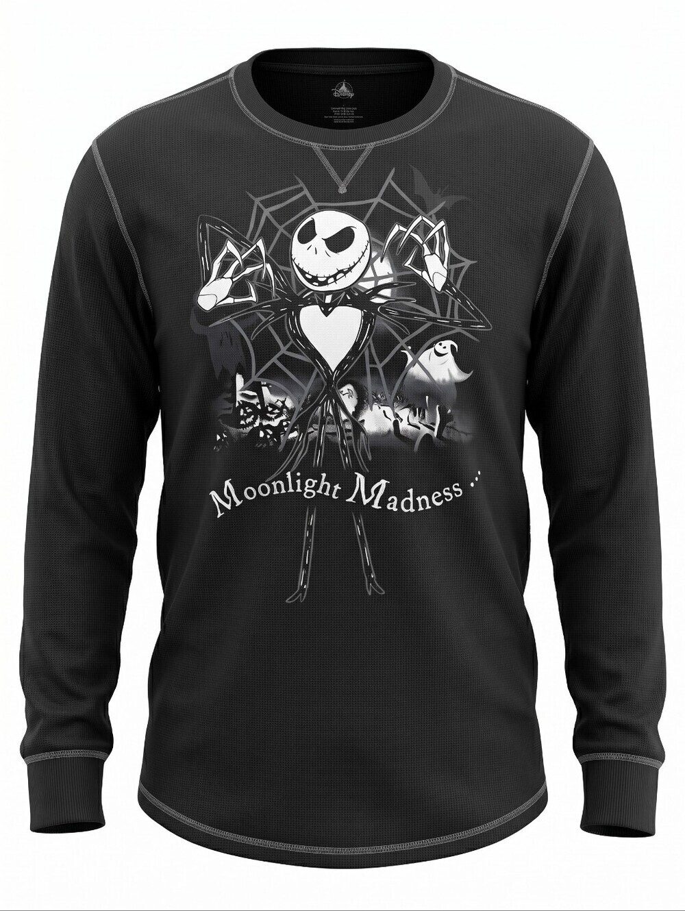 Disney Nightmare Before Christmas Black Moonlight Madness Size M Long Sleeve Tee
